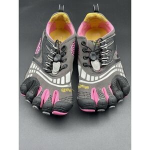 Vibram FiveFingers W3753 Toe Shoes Gray Pink Womens Size 38 EU 1101